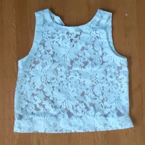 Banana Republic - White lace crop top